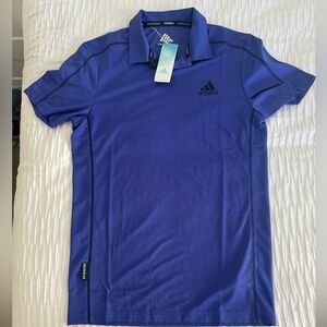 New men's Adidas Heat ready golf polo Prime blue